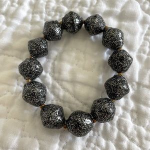 Black sparkle beaded bracelet